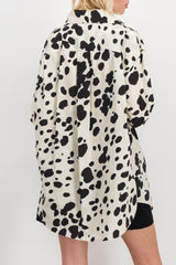 Poplin long shirt with pop dot print