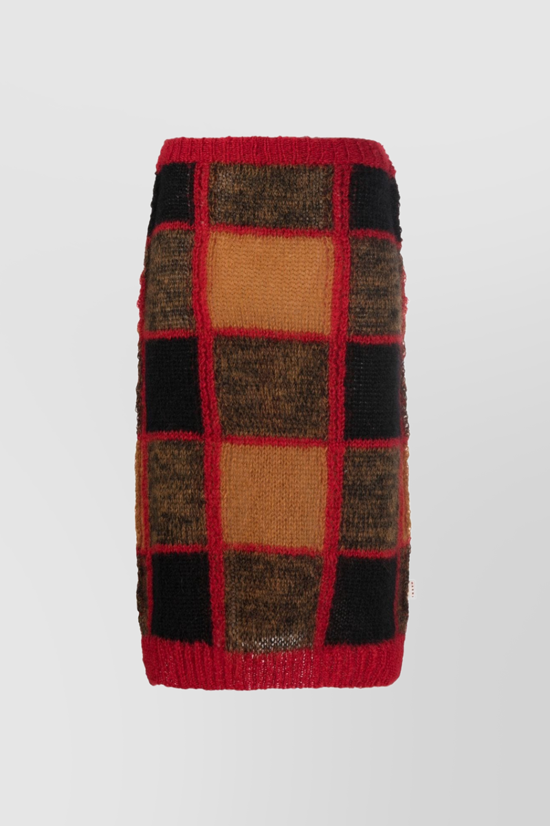 Marni - Bi-pattern tulip wool skirt