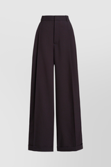 Long palazzo virgin wool pants