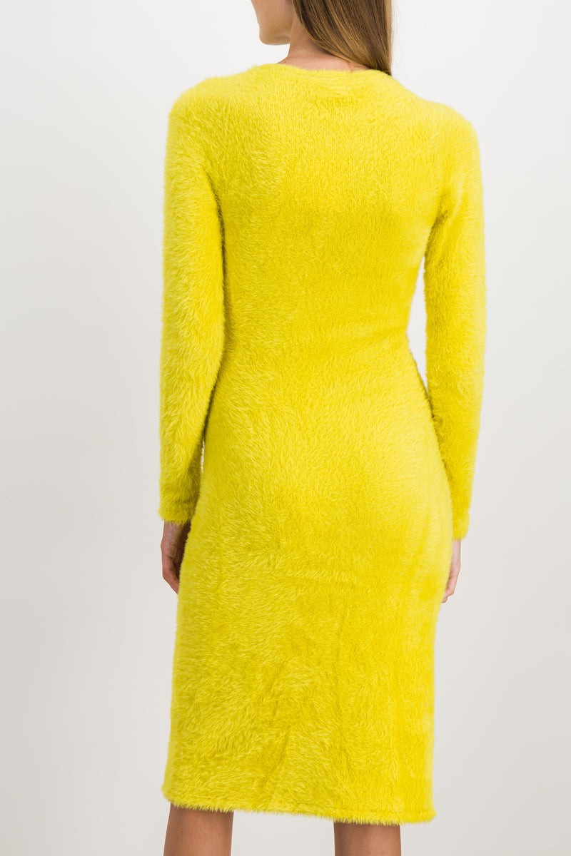 Coperni - Yellow twisted cut-out knit dress