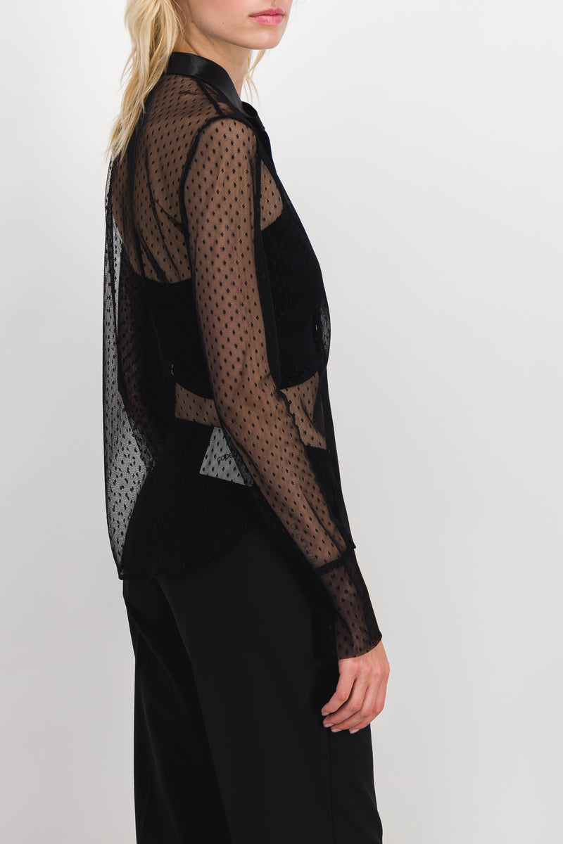 Coperni - Sheer tie neck blouse